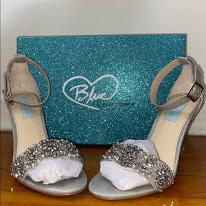 Embellished Silver Heels
